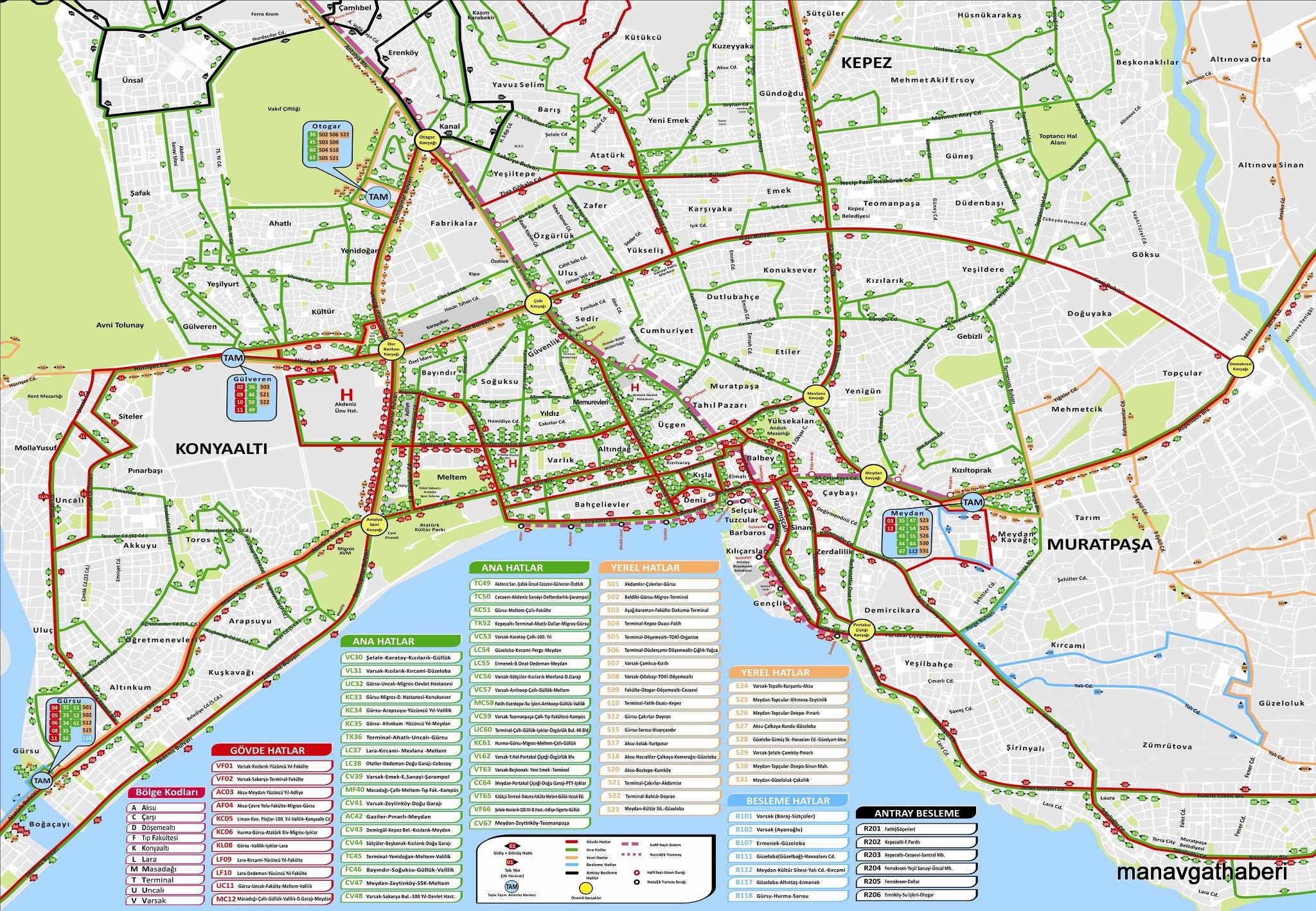 Plan de la ville d'Antalya